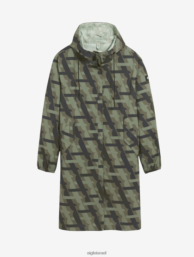 נשים קאקי pr Aigle מודפס עם מכסה מנוע ארוך בגדים 8V6ZVZ466