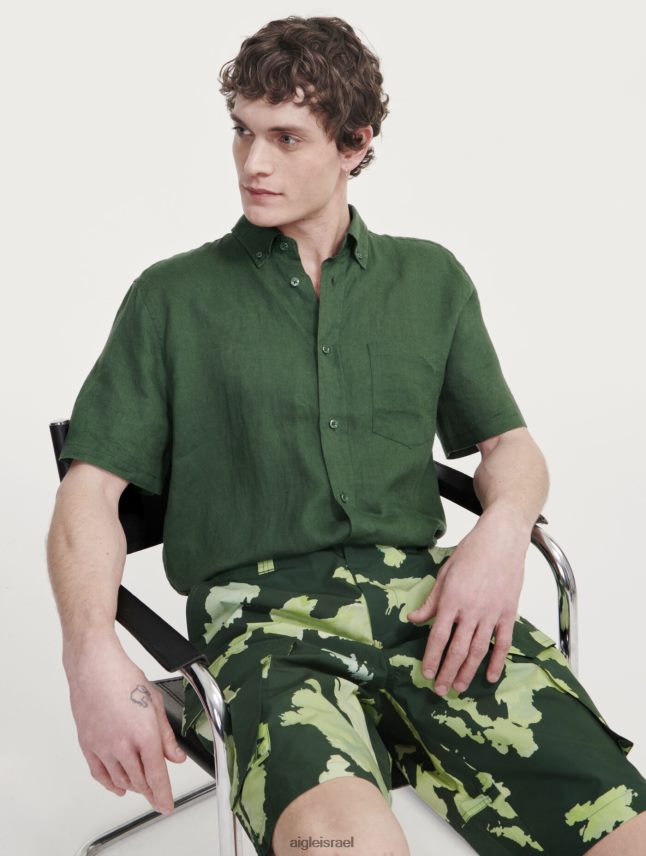 גברים בוטני pr Aigle מכנסי מטען קצרים של פופלין בגדים 8V6ZVZ53