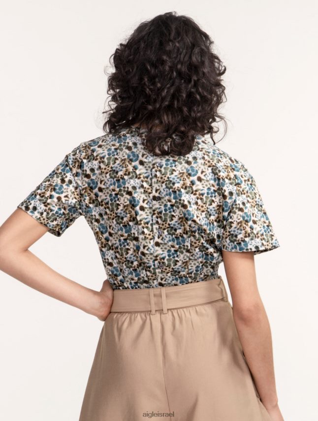 נשים סופה כחול pr Aigle חולצה עם שרוולים קצרים של ליברטי לונדון בגדים 8V6ZVZ553