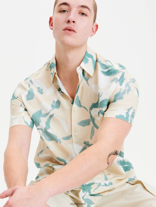 גברים ביסק pr Aigle חולצה עם שרוולים קצרים בגזרה ישרה בגדים 8V6ZVZ67