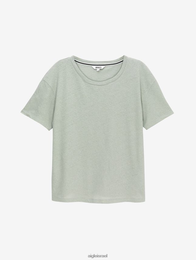 נשים reseda Aigle חולצת טי בשילוב פשתן עם שרוולים קצרים בגדים 8V6ZVZ686