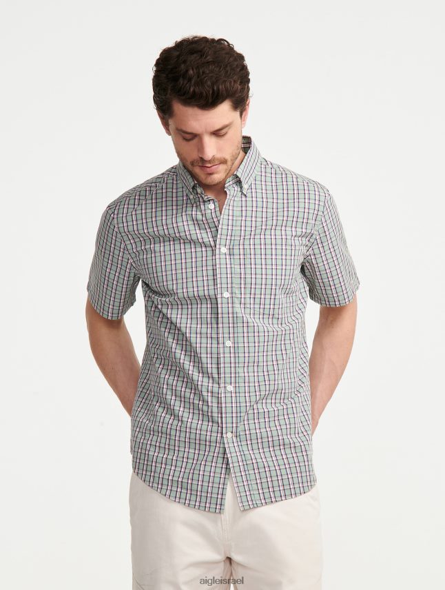 גברים reseda ch Aigle חולצה משובצת עם שרוולים קצרים בגדים 8V6ZVZ99