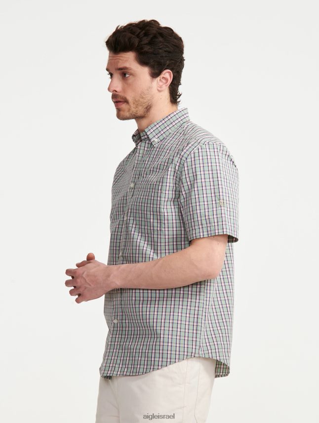 גברים reseda ch Aigle חולצה משובצת עם שרוולים קצרים בגדים 8V6ZVZ99