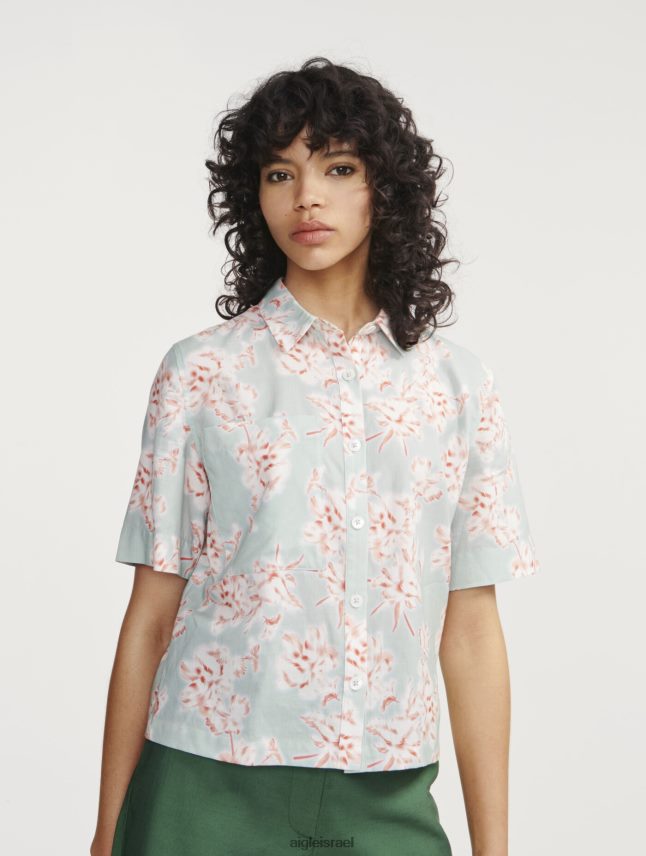 נשים reseda pr Aigle חולצה עם שרוולים קצרים בגזרה רפויה בגדים 8V6ZVZ492