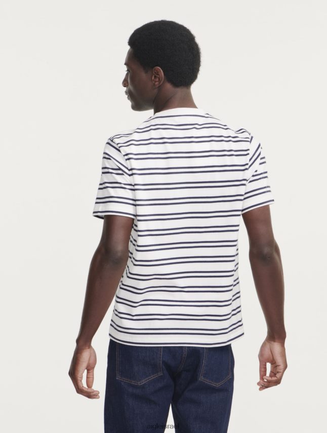 גברים בלאן st Aigle חולצת טריקו עם צווארון פסים בגדים 8V6ZVZ50