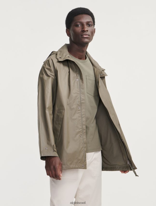 גברים taillis Aigle ז'קט מצופה קפוצ'ון באורך בינוני בגדים 8V6ZVZ207