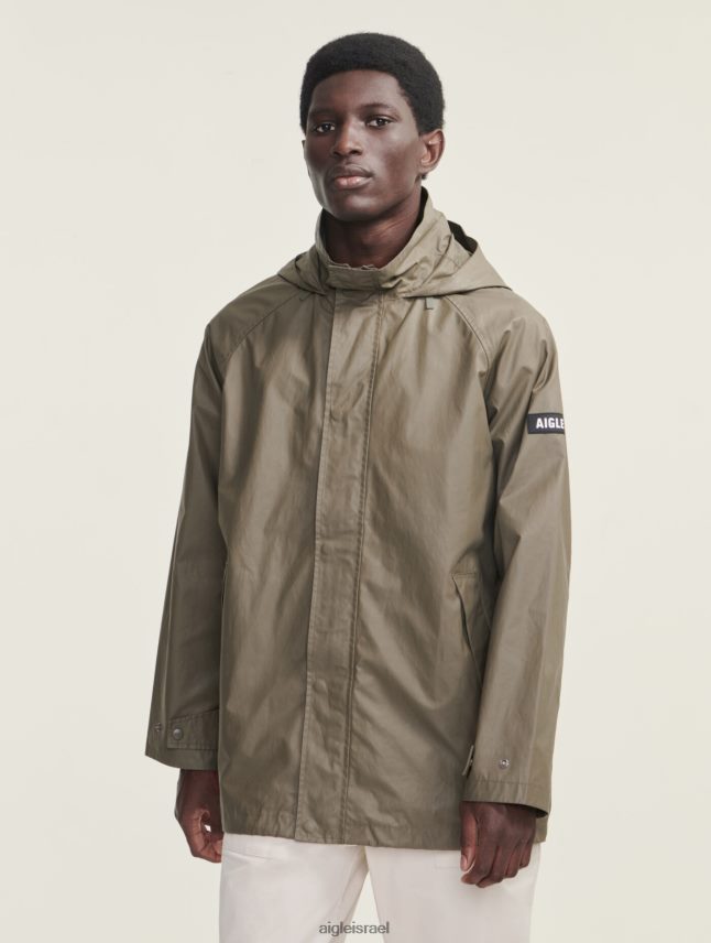 גברים taillis Aigle ז'קט מצופה קפוצ'ון באורך בינוני בגדים 8V6ZVZ207