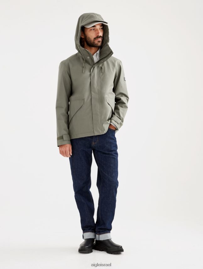 גברים taillis Aigle מעיל גור-טקס קצר עם קפוצ'ון בגדים 8V6ZVZ208