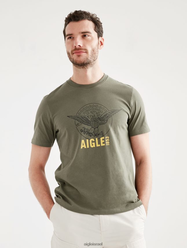 גברים taillis Aigle חולצת טריקו עם צווארון צווארון מודפס בגדים 8V6ZVZ62