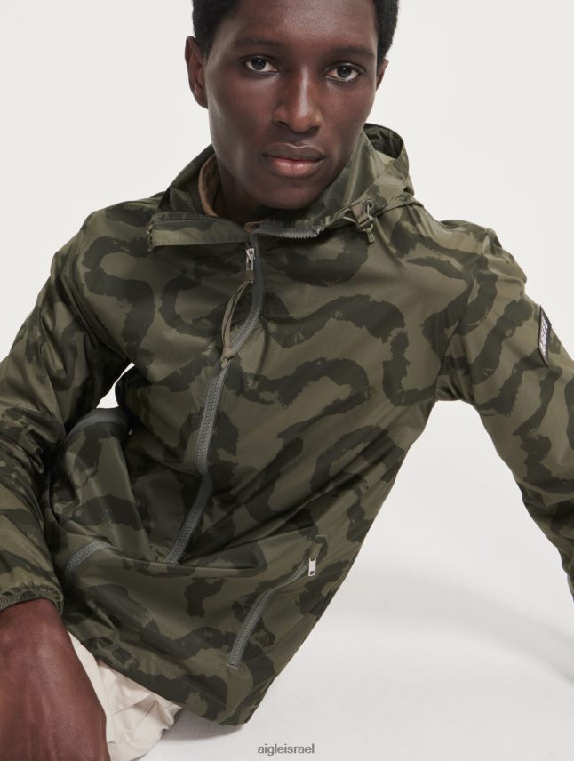 גברים taillis pr i Aigle ז'קט עמיד במים עם הדפס הניתן לדחיסה בגדים 8V6ZVZ192