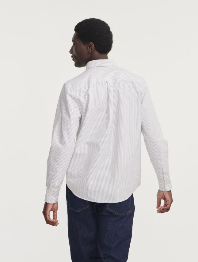 גברים taillis st Aigle חולצת פסים אוקספורד עם שרוולים ארוכים בגדים 8V6ZVZ90