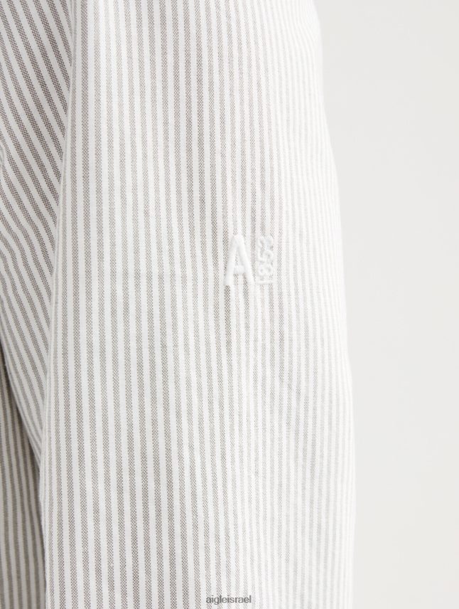 גברים taillis st Aigle חולצת פסים אוקספורד עם שרוולים ארוכים בגדים 8V6ZVZ90