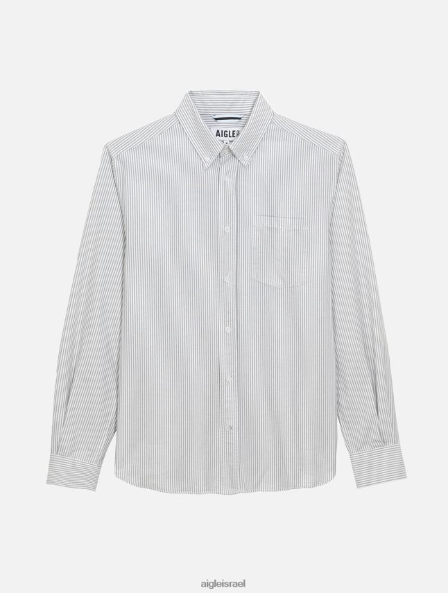 גברים taillis st Aigle חולצת פסים אוקספורד עם שרוולים ארוכים בגדים 8V6ZVZ90