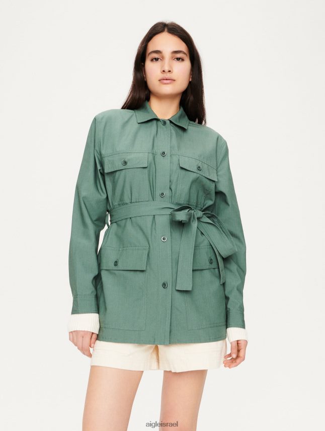 נשים vert gris Aigle חולצת כותנה וטנסל בגדים 8V6ZVZ620